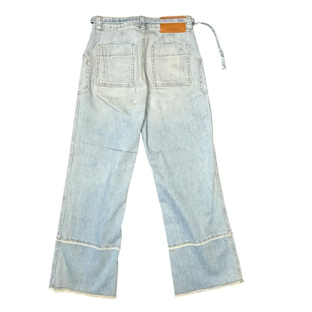 Derek Lam 10 Crosby Light Wash Zuri Cropped Wide Leg Pant Size 27 - Picture 9 of 11